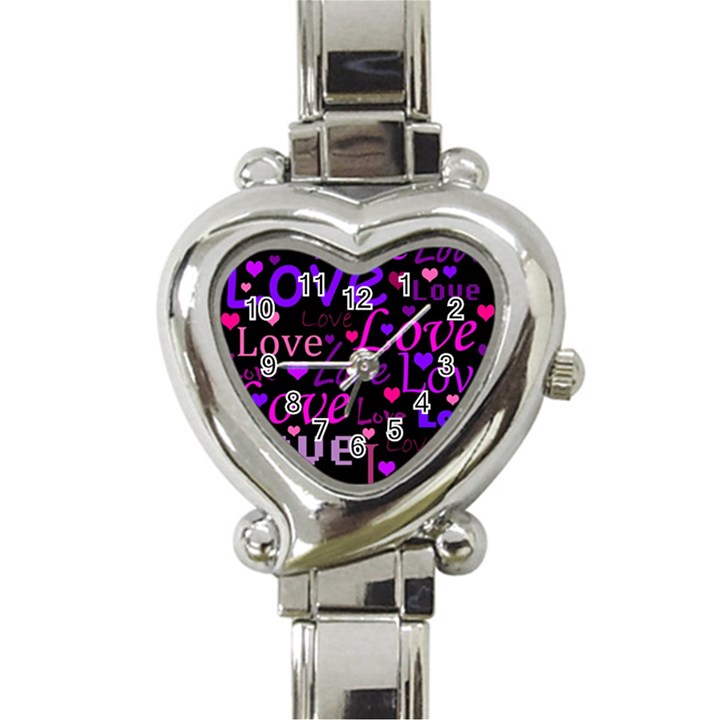 Love pattern 2 Heart Italian Charm Watch