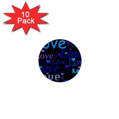 Blue Love Pattern 1  Mini Magnet (10 Pack)  by Valentinaart