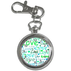 Love Pattern - Green And Blue Key Chain Watches by Valentinaart