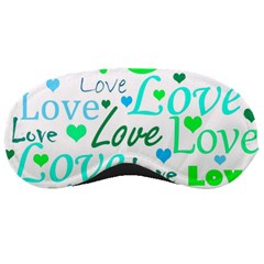 Love Pattern - Green And Blue Sleeping Masks by Valentinaart