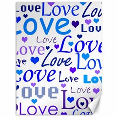 Blue And Purple Love Pattern Canvas 36  X 48   by Valentinaart