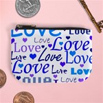 Blue and purple love pattern Mini Coin Purses Front