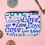 Blue and purple love pattern Mini Coin Purses Back