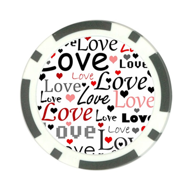 Love pattern - red Poker Chip Card Guards