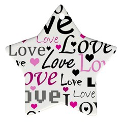 Love Pattern - Magenta Star Ornament (two Sides)  by Valentinaart