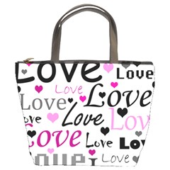 Love Pattern - Magenta Bucket Bags by Valentinaart