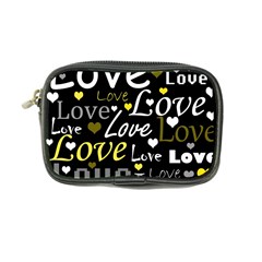 Yellow Love Pattern Coin Purse by Valentinaart