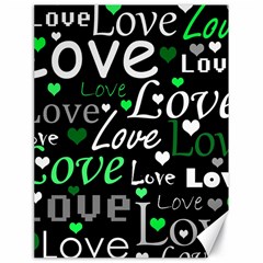 Green Valentine s Day Pattern Canvas 18  X 24   by Valentinaart