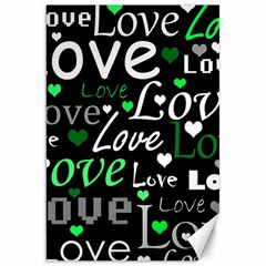 Green Valentine s Day Pattern Canvas 20  X 30   by Valentinaart