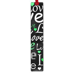 Green Valentine s Day Pattern Large Book Marks by Valentinaart