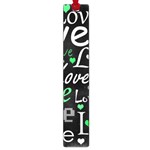 Green Valentine s day pattern Large Book Marks Front