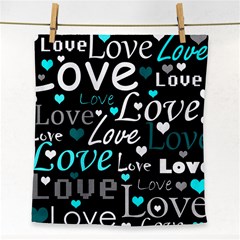 Valentine s Day Pattern - Cyan Face Towel by Valentinaart