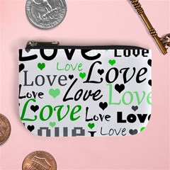 Green  Valentine s Day Pattern Mini Coin Purses by Valentinaart