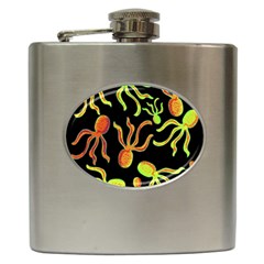 Octopuses Pattern 2 Hip Flask (6 Oz) by Valentinaart