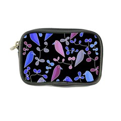 Flowers And Birds - Blue And Purple Coin Purse by Valentinaart