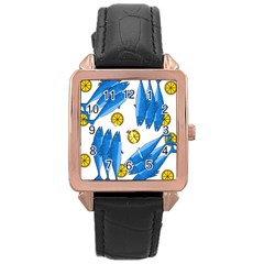 Mackerel Meal 2 Rose Gold Leather Watch  by Valentinaart