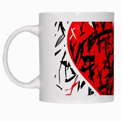 Red Hart - Graffiti Style White Mugs by Valentinaart