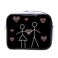 Couple In Love Mini Toiletries Bags by Valentinaart