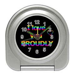 I Love You Proudly Travel Alarm Clocks by Valentinaart