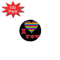 I Love You 1  Mini Buttons (100 Pack)  by Valentinaart