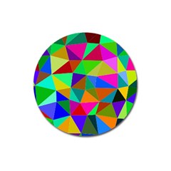 Colorful Triangles, Oil Painting Art Magnet 3  (round) by picsaspassion