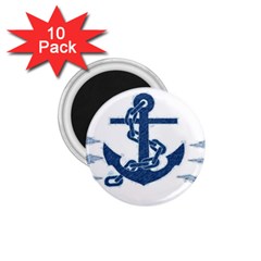 Blue Anchor Oil Painting Art 1 75  Magnets (10 Pack)  by picsaspassion