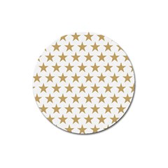 Golden Stars Pattern Magnet 3  (round) by picsaspassion