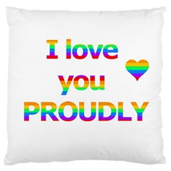 Proudly Love Large Cushion Case (one Side) by Valentinaart