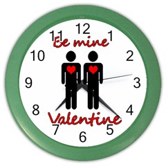 Be Mine Valentine Color Wall Clocks by Valentinaart