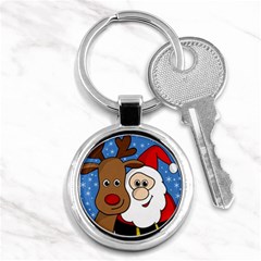 Christmas Selfie Key Chains (round)  by Valentinaart