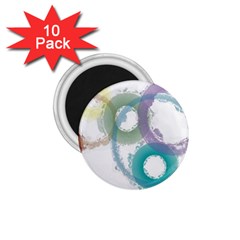 Rainbow Color Circles, Paintbrush Aquarel 1 75  Magnets (10 Pack)  by picsaspassion