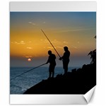 Two Men Fishing At Shore Canvas 8  x 10  8.15 x9.66  Canvas - 1