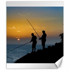 Two Men Fishing At Shore Canvas 20  X 24   by dflcprints