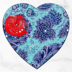 Red Pearled Roses  Jigsaw Puzzle (heart) by Brittlevirginclothing