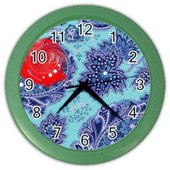 Red Pearled Roses  Color Wall Clocks by Brittlevirginclothing