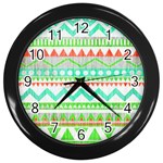 Cute Bohemian  Wall Clocks (Black) Front