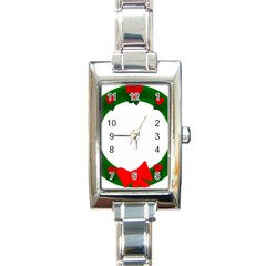 Holiday Wreath Rectangle Italian Charm Watch by Amaryn4rt