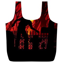 Horror Zombie Ghosts Creepy Full Print Recycle Bags (l)  by Amaryn4rt