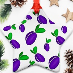 Decorative Plums Pattern Star Ornament (two Sides)  by Valentinaart