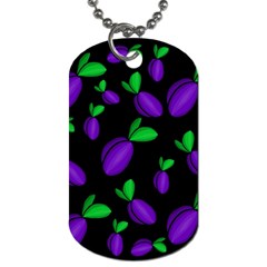 Plums Pattern Dog Tag (two Sides) by Valentinaart