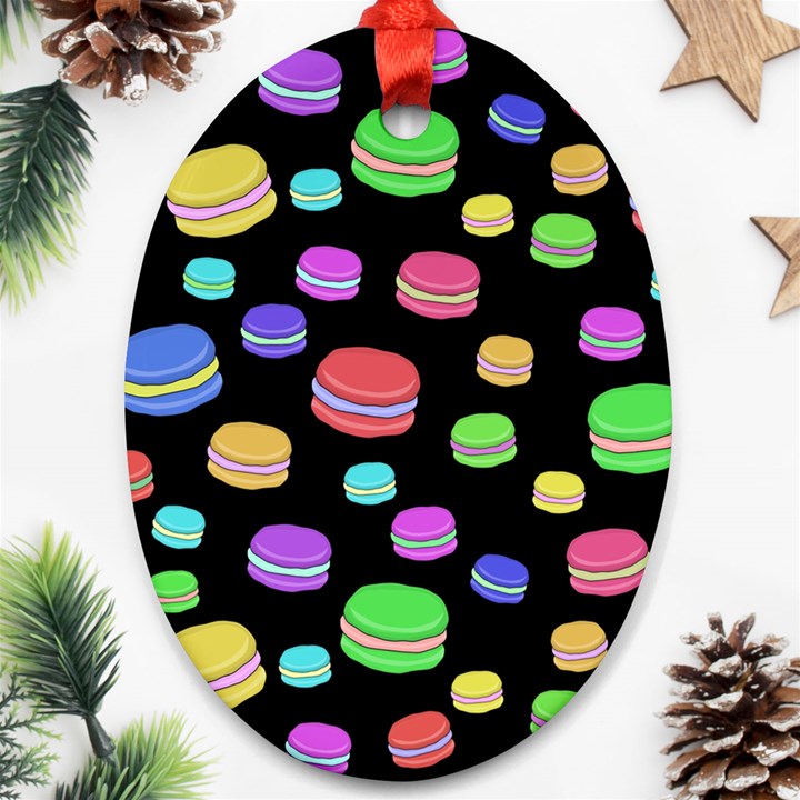 Colorful macaroons Oval Ornament (Two Sides)