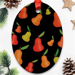 Pears Pattern Ornament (oval)  by Valentinaart