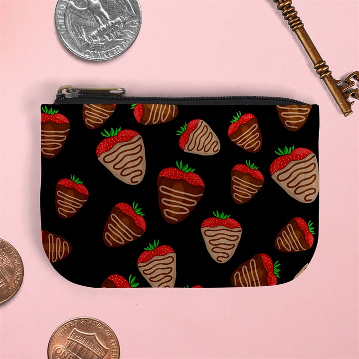 Chocolate strawberries pattern Mini Coin Purses