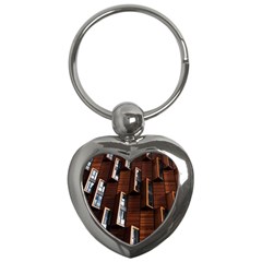 Abstract Architecture Building Business Key Chains (heart)  by Amaryn4rt