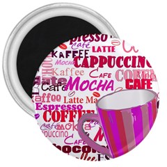 Coffee Cup Lettering Coffee Cup 3  Magnets by Amaryn4rt