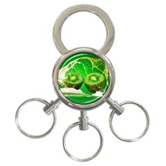 Kiwi Fruit Vitamins Healthy Cut 3-ring Key Chains by Amaryn4rt