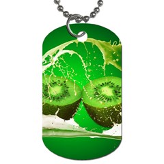 Kiwi Fruit Vitamins Healthy Cut Dog Tag (two Sides) by Amaryn4rt