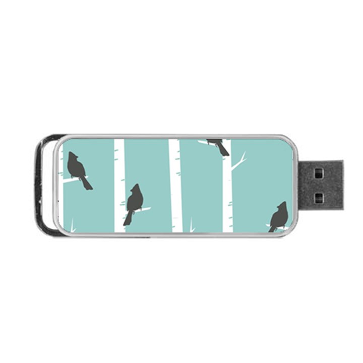 Birds Trees Birch Birch Trees Portable USB Flash (Two Sides)