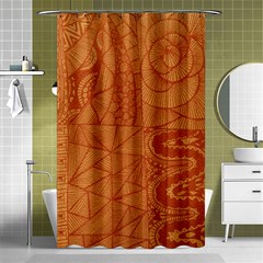 Burnt Amber Orange Brown Abstract Shower Curtain 48  X 72  (small)  by Amaryn4rt