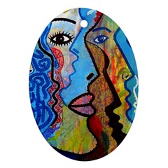 Graffiti Wall Color Artistic Oval Ornament (two Sides) by Amaryn4rt